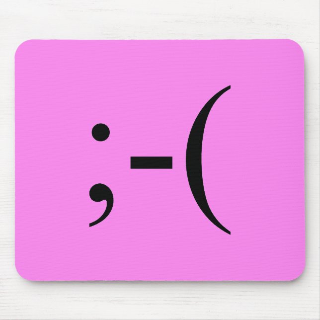 Trauriges Pink Emoji durch Janz Mousepad (Vorne)