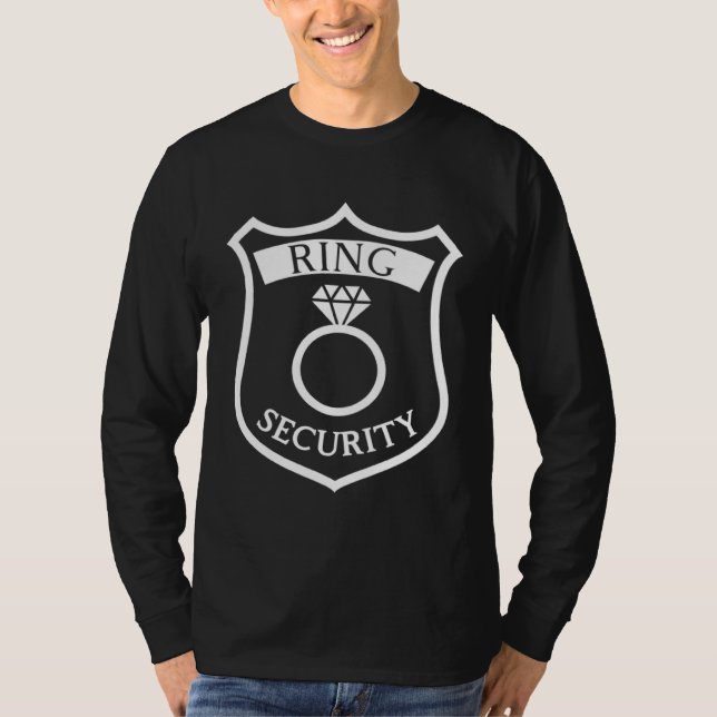 Trauring-Sicherheitsabzeichen Trauzeuge oder Ringt T-Shirt (Vorderseite)