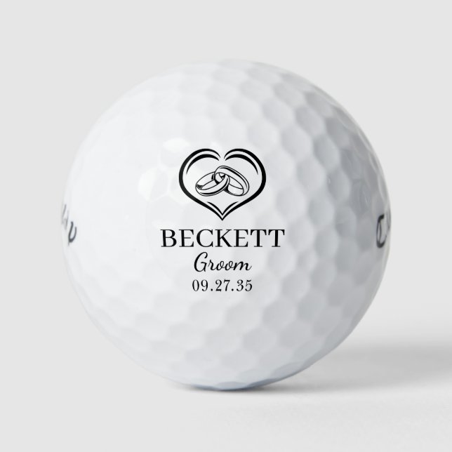 Trauringe Bräutigam Golfball (Vorderseite)