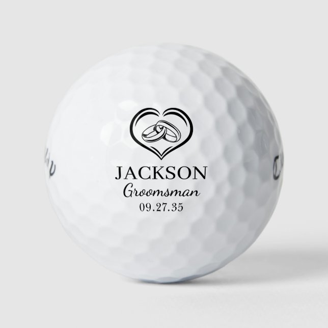 Trauringe Trauzeuge Golfball (Vorderseite)