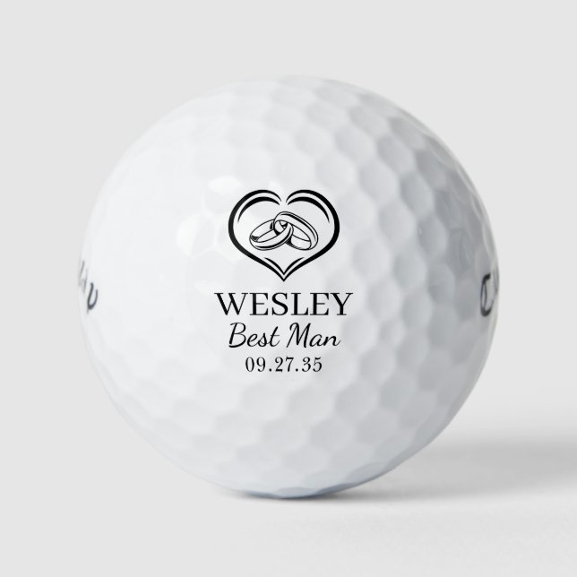 Trauringe Trauzeuge Golfball (Vorderseite)