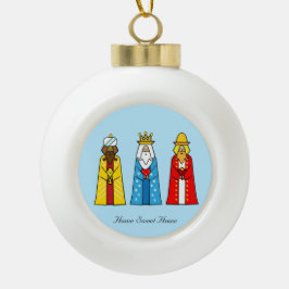 Trautes Heim & Drei Weise Männer Keramik Kugel-Ornament