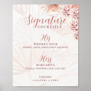 Trauungs-Signature-Drinks Seine Ihre Cocktail Open Poster