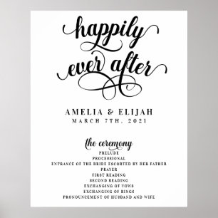 Trauungszeremonie Hochzeitsprogramm für ein Happy  Poster