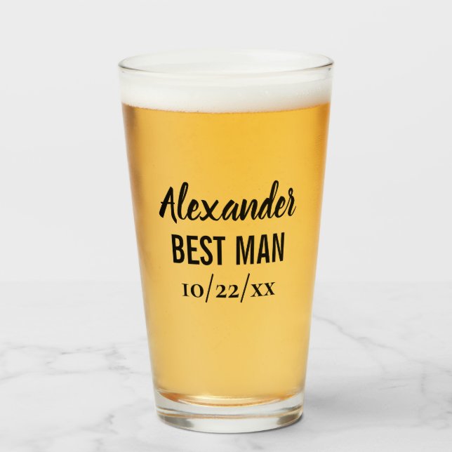 Trauzeuge Bachelor Party Gastgeschenk Hochzeit Bee Glas (Vorne (Gefüllt))