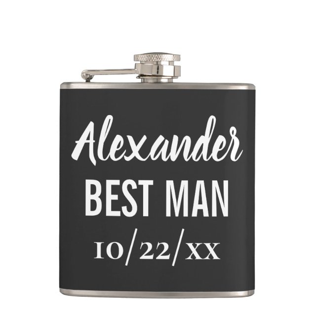 Trauzeuge Bachelor Party Gastgeschenk Hochzeit Flachmann (Vorderseite)