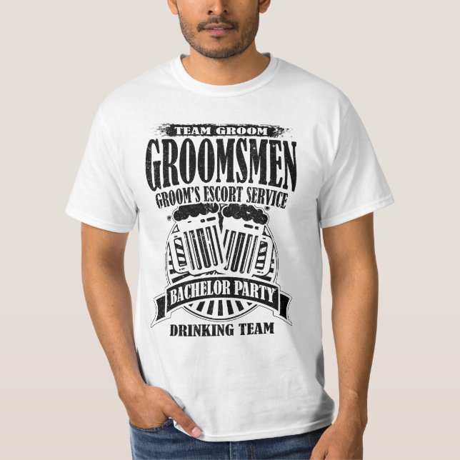 Trauzeuge Bachelor-Party im Gourmetservice T-Shirt (Vorderseite)