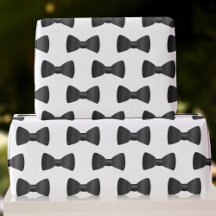 Trauzeuge Black and White Bow Krawatte Wrapping Pa
