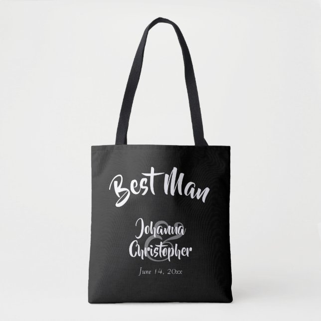 Trauzeuge Black Bold Script Wedding Swag Tasche (Vorderseite)