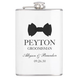 Trauzeuge Black Bow Krawatte Flachmann