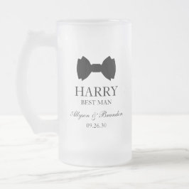 Trauzeuge Black Bow Krawatte Mattglas Bierglas