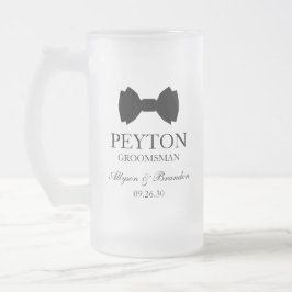 Trauzeuge Black Bow Krawatte Mattglas Bierglas