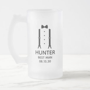 Trauzeuge Black Bow Krawatte Mattglas Bierglas