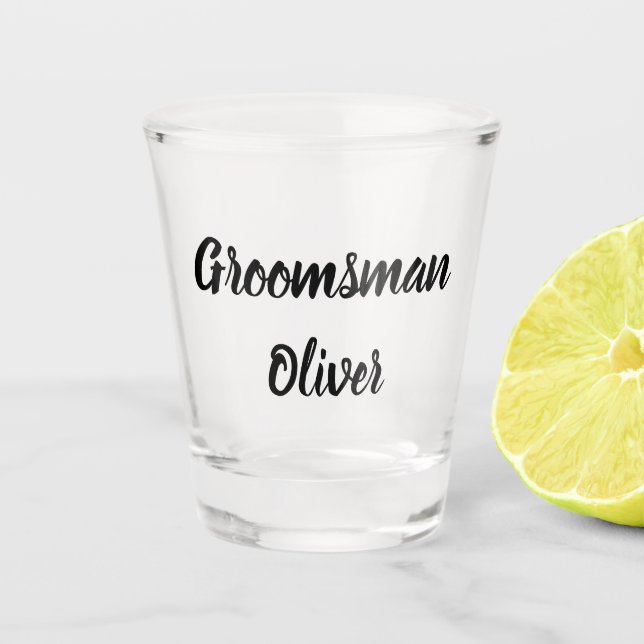 Trauzeuge Black Individuelle Name - Hochzeit Schnapsglas (Vorderseite)