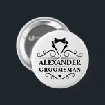 Trauzeuge Black Krawatte Button<br><div class="desc">Taste "Hochzeitlicher Trauzeuge Schwarze Krawatte"</div>