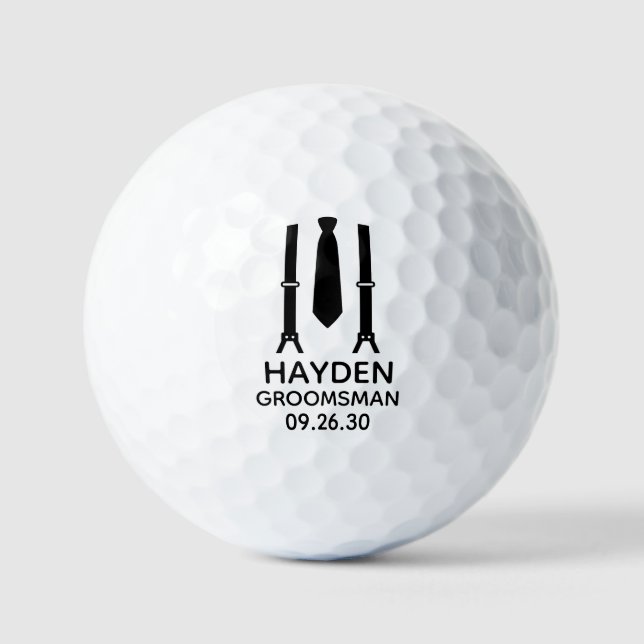 Trauzeuge Black Krawatte Golfball (Vorderseite)