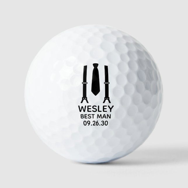 Trauzeuge Black Krawatte Golfball (Vorderseite)