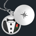 Trauzeuge Black Krawatte Necklace Medaillon<br><div class="desc">Keepake Necklaces Wählen Sie entweder Silver Plated Gold Finish oder Sterling Silver Unique Personalisiert Custom !st Christmas Gift Wedding Party Necklaces - um die Hintergrundfarbe zu ändern - klicken Sie auf Anpassen - wählen Sie das letzte Tool aus dem Drop-Down-Menü und wählen Sie aus einer der angezeigten Farben oder geben...</div>