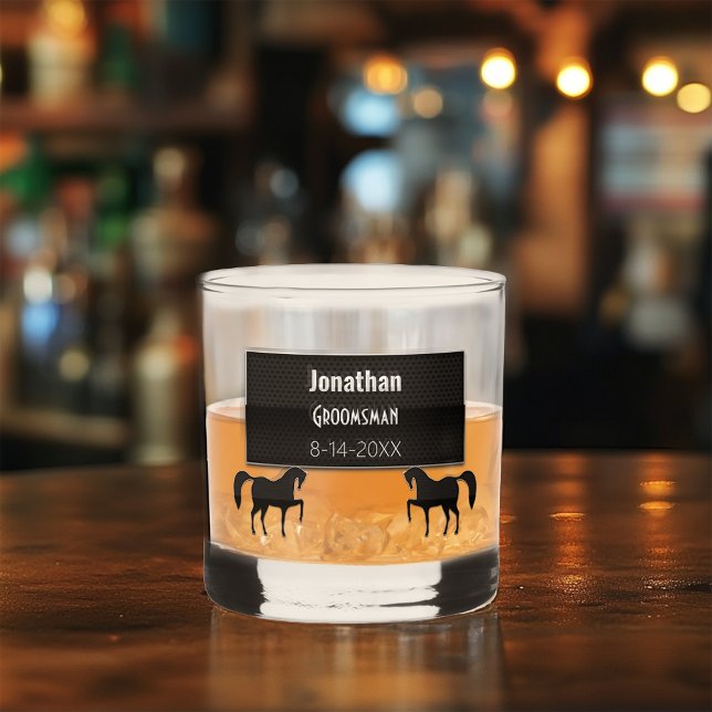 Trauzeuge Black Metallic Personalisiert Whiskyglas (Von Creator hochgeladen)