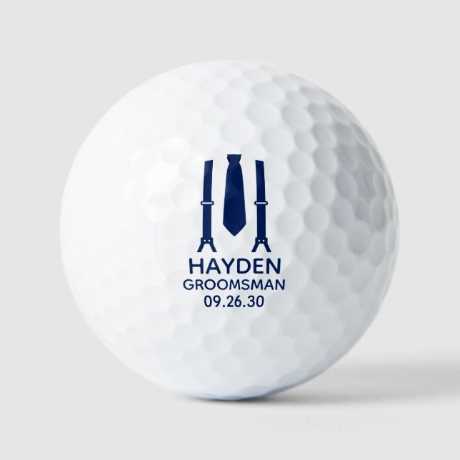 Trauzeuge Blue Krawatte Golfball (Vorderseite)