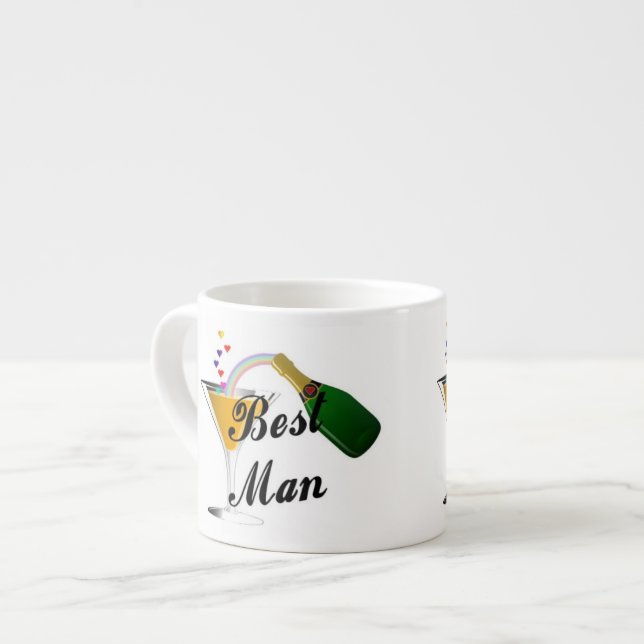 Trauzeuge-Champagne-Toast Espressotasse (Vorderseite Links)