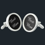 Trauzeuge Cufflinks Manschetten Knöpfe<br><div class="desc">Silber plattierte Manschetten in Schwarz/Weiß mit Trauzeuge-Text. Passen Sie dieses Objekt an oder kaufen Sie,  wie es ist.</div>