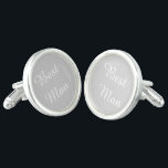 Trauzeuge Cufflinks Manschettenknöpfe<br><div class="desc">Silber überzogene,  in silbergrau/weiß gehaltene Manschetten mit Trauzeuge. Passen Sie dieses Objekt an oder kaufen Sie,  wie es ist.</div>