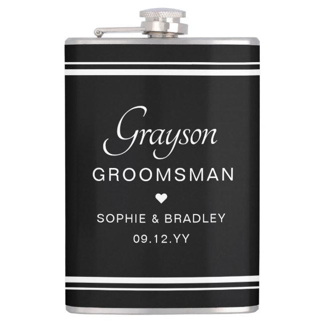 Trauzeuge Custom Personalisiert Wedding Party Flachmann (Vorderseite)