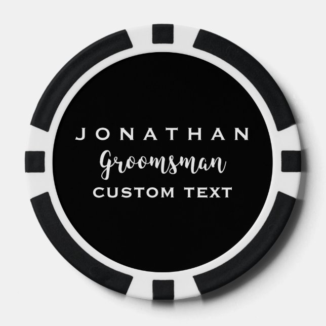 Trauzeuge Custom Wedding Gefallen Modernes Monogra Pokerchips (Vorderseite)