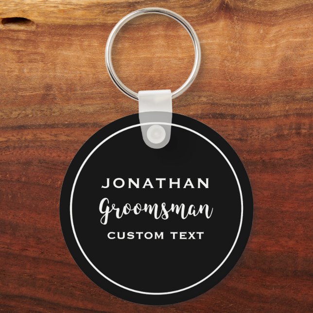 Trauzeuge Custom Wedding Gefallen Modernes Monogra Schlüsselanhänger (Vorderseite)