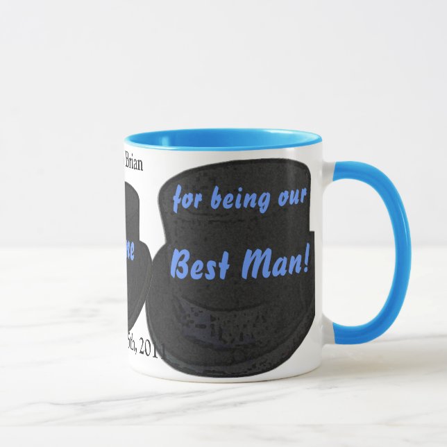 Trauzeuge Danke - Geschenk - Ringer-Tasse-Vorlage Tasse (Rechts)