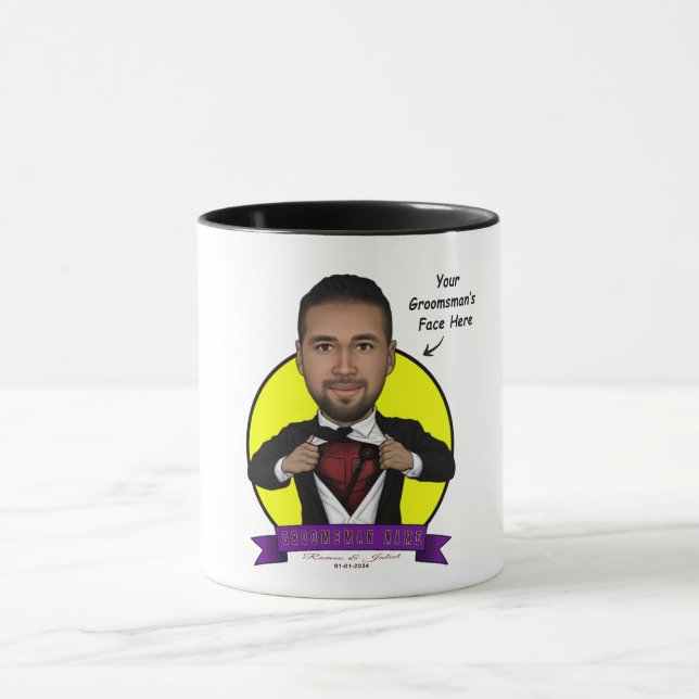 Trauzeuge/Deadpool-Karikatur Tasse (Zentrum)