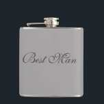 Trauzeuge Flask Flachmann<br><div class="desc">Die Flasche für den Trauzeuge wird in Grautönen angezeigt. Passen Sie dieses Objekt an oder kaufen Sie, wie es ist.</div>