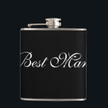 Trauzeuge Flask Flachmann<br><div class="desc">Flasche für den schwarz-weißen Trauzeuge. Passen Sie dieses Objekt an oder kaufen Sie,  wie es ist.</div>