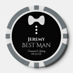 Trauzeuge Gastgeschenk Hochzeit Niedlich White Bow Pokerchips