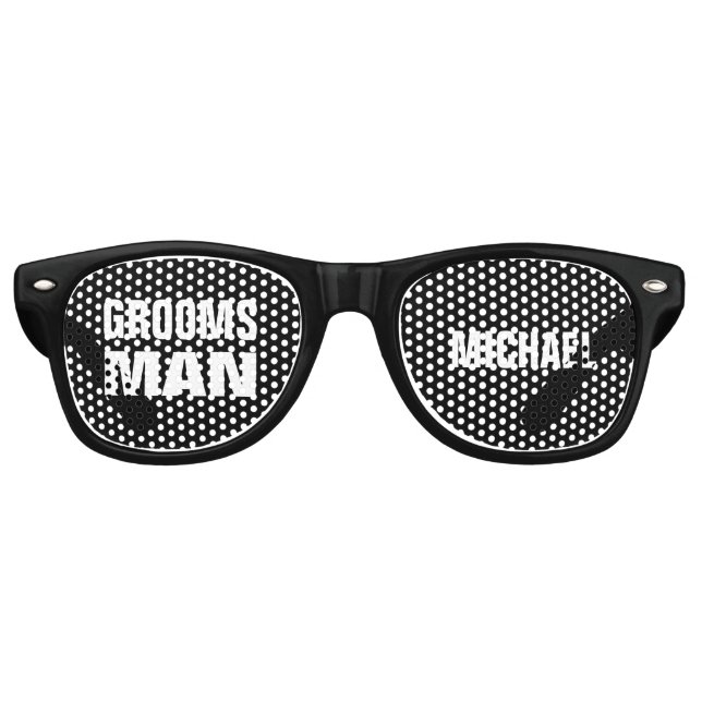 TRAUZEUGE Gastgeschenk Hochzeit Schwarz/Weiß A08 Sonnenbrille (Vorderseite)