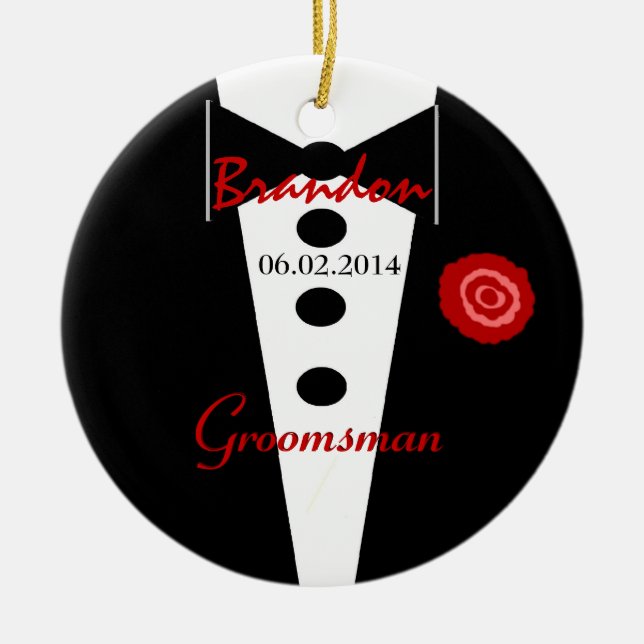 Trauzeuge-Gastgeschenk Hochzeits-individueller Keramikornament (Vorne)