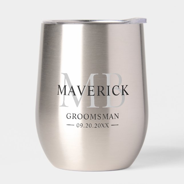 Trauzeuge geben moderne trendy Monogram-Initialen (Links)