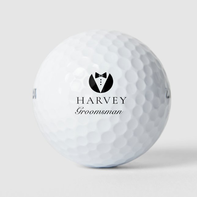 Trauzeuge-Geschenk Einfache Bow-Krawatte Minimal Golfball (Vorderseite)
