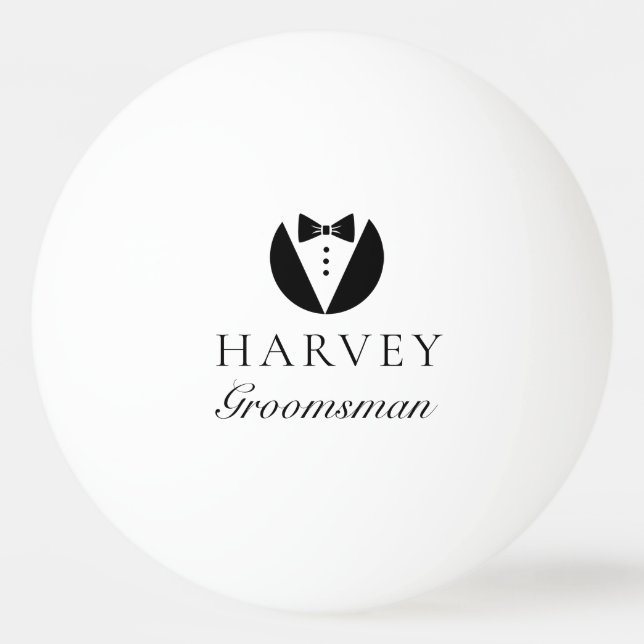 Trauzeuge-Geschenk Einfache Bow-Krawatte Minimal Tischtennisball (Vorderseite)