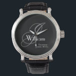 Trauzeuge Geschenk elegante Monogramm und Name Cla Armbanduhr<br><div class="desc">Trauzeuge Trauzeugen geben elegante Monogramme und benennen klassische Uhr. Trauzeuge Moderne Vintage Monogramm Original und Name und Datum klassische Uhr. Fügt diese besondere Touch zu Ihrem Trauzeuge hinzu. Klicken Sie auf diese Vorlage personalisieren, um sie mit Ihrem ersten Monogramm-Nachnamen, Ihrem Vornamen und dem Hochzeitstermin schnell und einfach anzupassen. Trauzeuge Geschenk...</div>