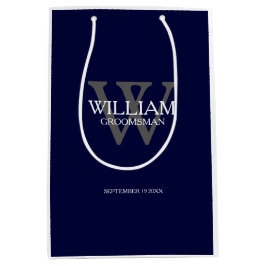 Trauzeuge Geschenk elegante Monogramm und Name Nav Mittlere Geschenktüte