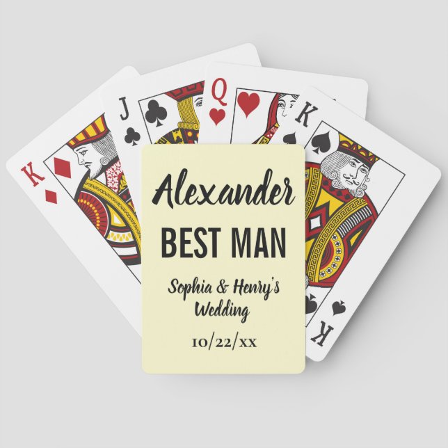 Trauzeuge-Geschenk Moderne Typografie-Skripterei H Spielkarten (Rückseite)