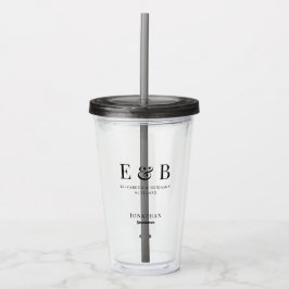 Trauzeuge Geschenk Monogram Hochzeit Personalisier Acryltrinkbecher