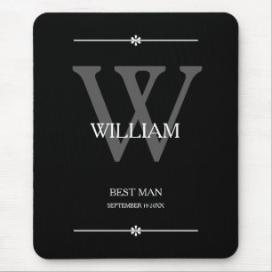 Trauzeuge Geschenk Monogramm Chic Modern Cool Mousepad
