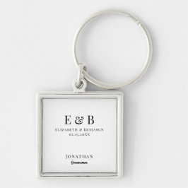 Trauzeuge-Geschenk Personalisiert Black Monogram H Schlüsselanhänger