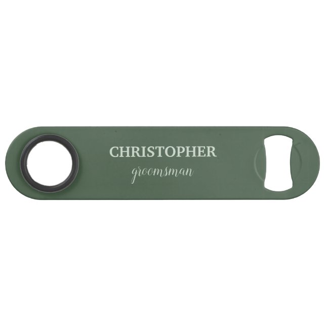 Trauzeuge-Geschenk Personalisierte Monogramm Hochz Speed Flaschenöffner (Vorderseite (Horizontal))