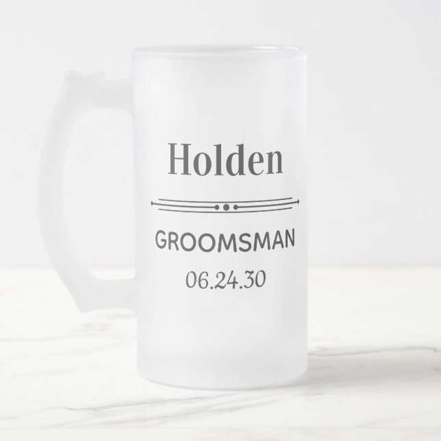 Trauzeuge Gevor Personalisiert Mattglas Bierglas (Links)