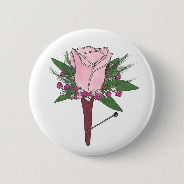 Trauzeuge Groom Rose Wedding Boutonniere Button (Vorderseite)