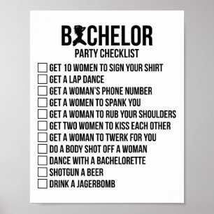 Trauzeuge Groom Squat Men Bachelor versorgt Party Poster